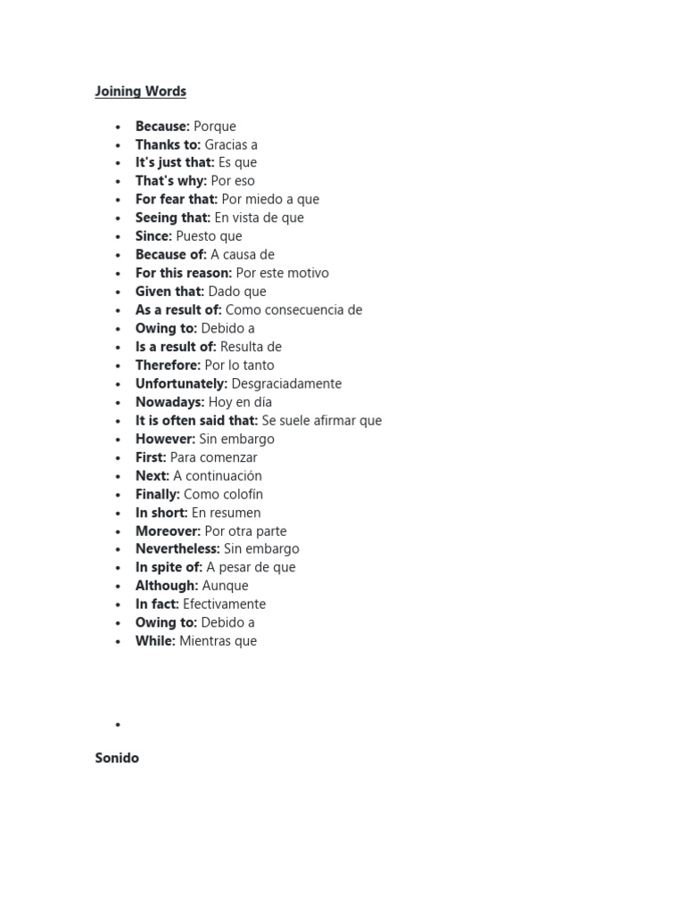 Joining Words | PDF