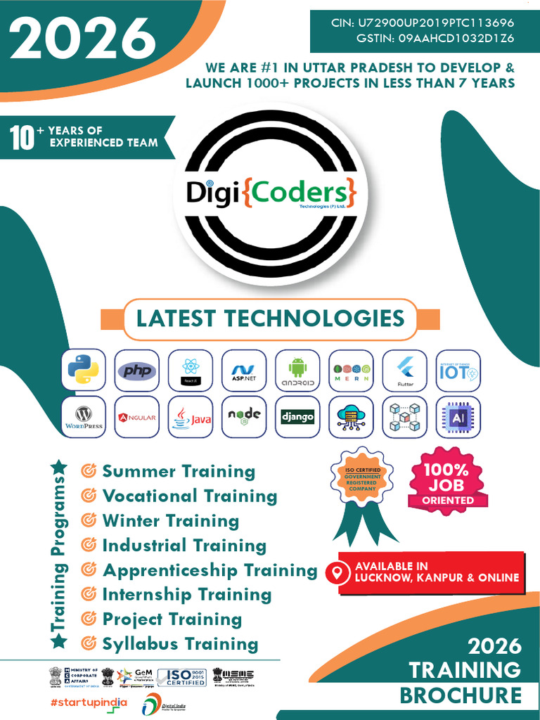 DigiCoders 2026 Training Brochure | PDF | My Sql | Php