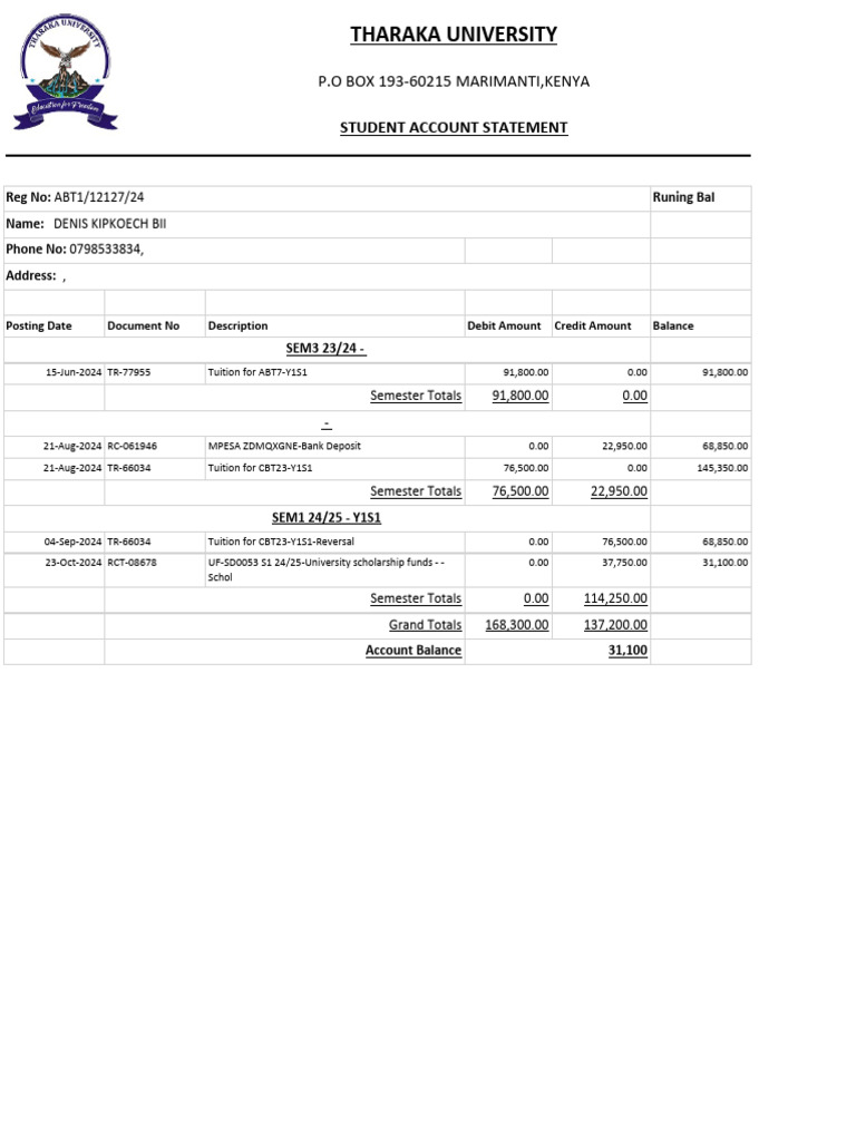 Fees Statement-Abt11212724 (3) | PDF