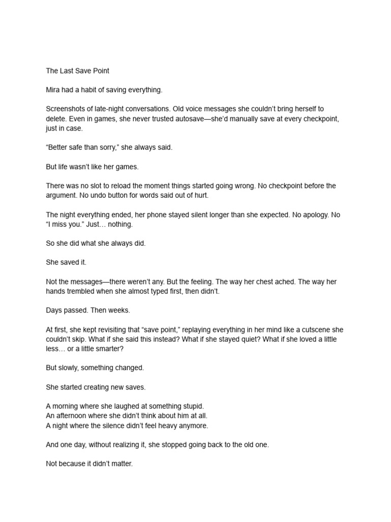 The Last Save Point | PDF