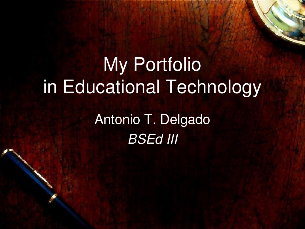 My Portfolio in Ed Tech | PDF | Educational Technology | Pedagogy