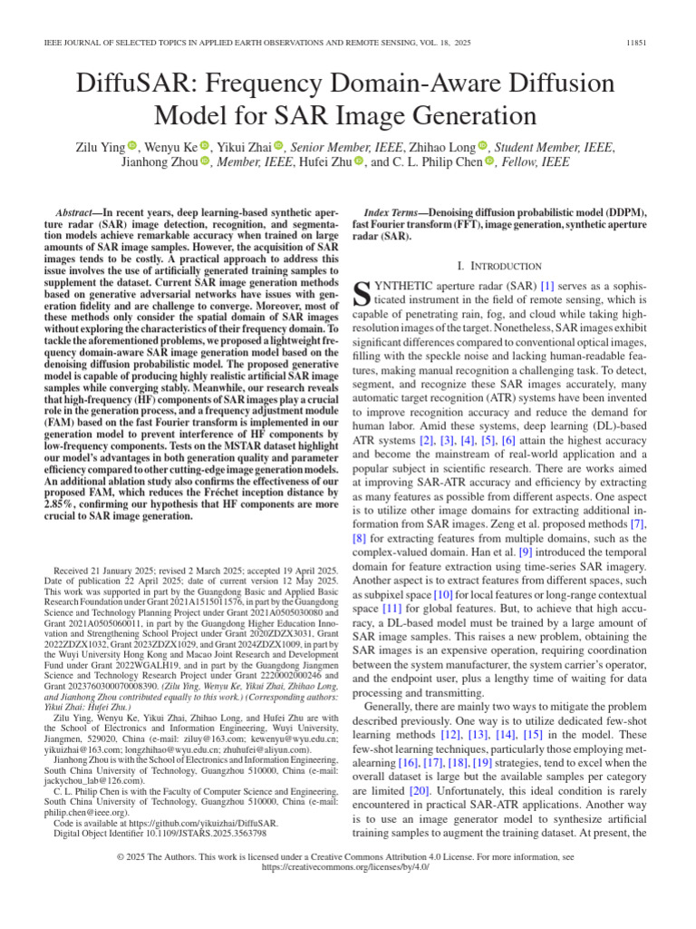 DiffuSAR Frequency Domain-Aware Diffusion Model For SAR Image ...