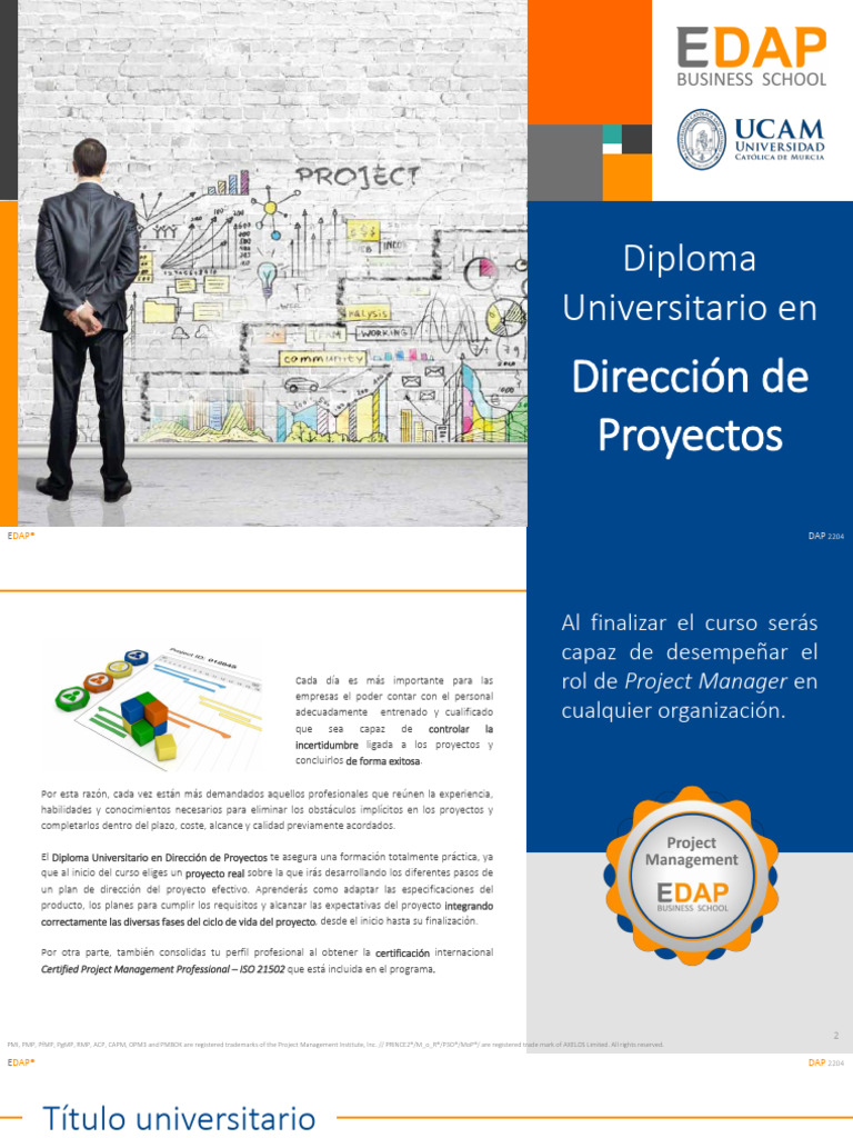 EDAP Presentacion DAP v2204 | PDF | Profesional en el manejo de proyectos