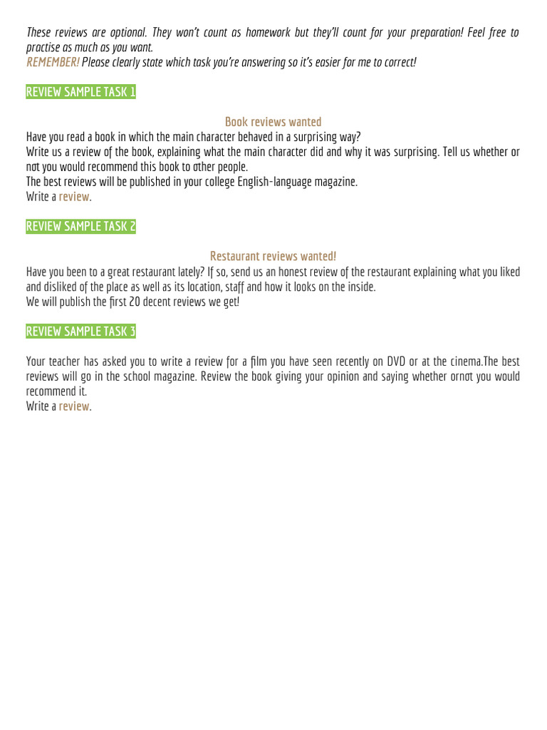 First Reviews | PDF