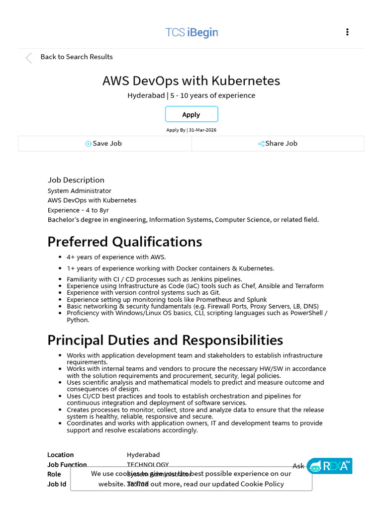 TCS IBegin AWS DevOps With Kubernetes | PDF | Http Cookie | Amazon Web ...