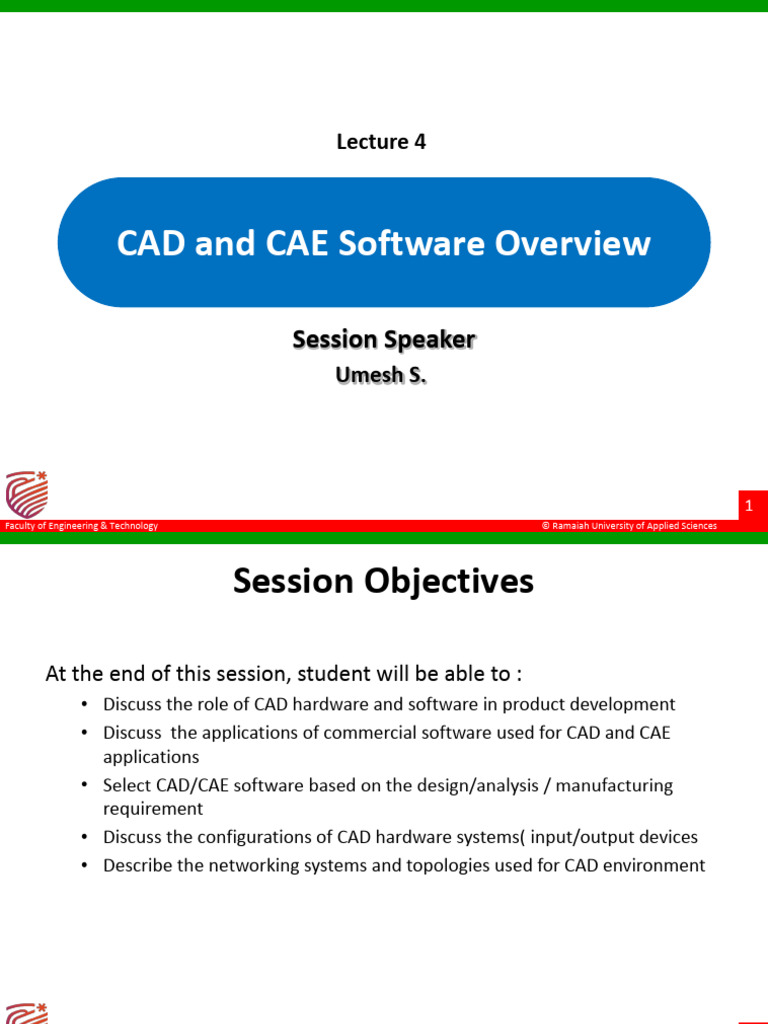 Session 4 CAD Software and Hardware | PDF | Computer Aided Design | 3 D ...