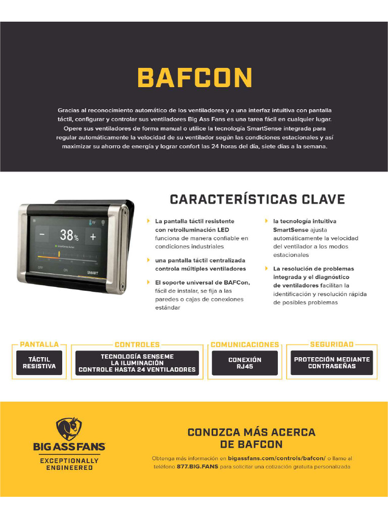 Controlador Big Ass Fans Bafcon | PDF