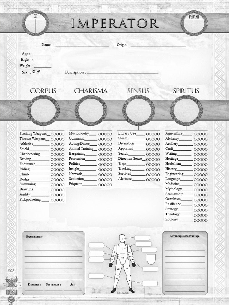 Character Sheet Res Publica | PDF