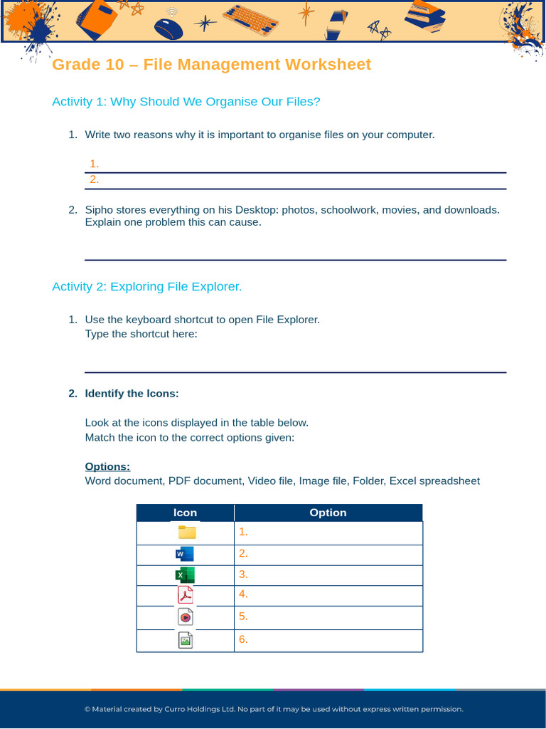 10 CAT FileManagement Worksheet 04 | PDF | Computer File | Icon (Computing)