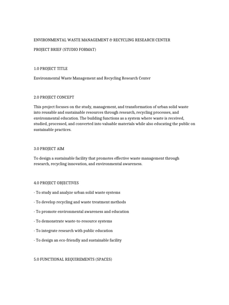 Waste Management Recycling Research Center Brief | PDF | Waste ...