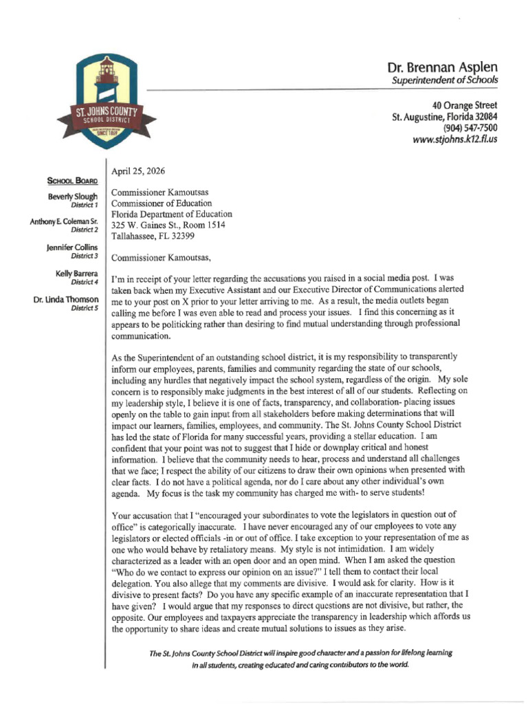 Letter to the Commissioner | PDF