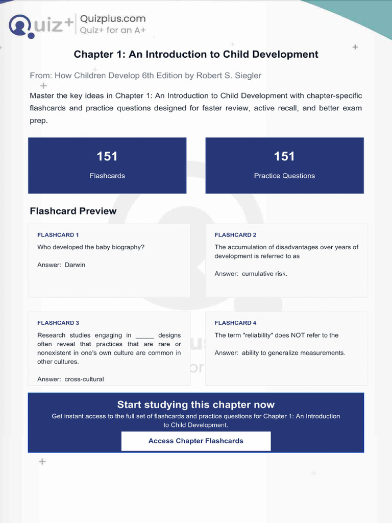 Flashcards for Chapter 1 an Introduction to Child Development | PDF