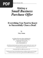 Making a Purchase Offer on a Small Business