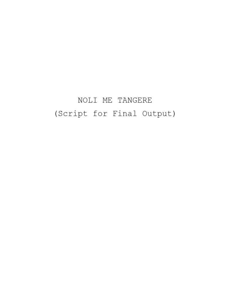 Noli Me Tangere Script | PDF