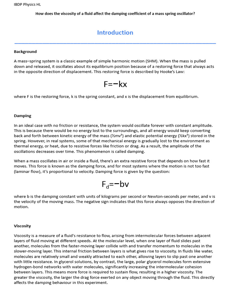 Copy of Winston Zhang - IB Physics IA Example Template (1) | PDF ...