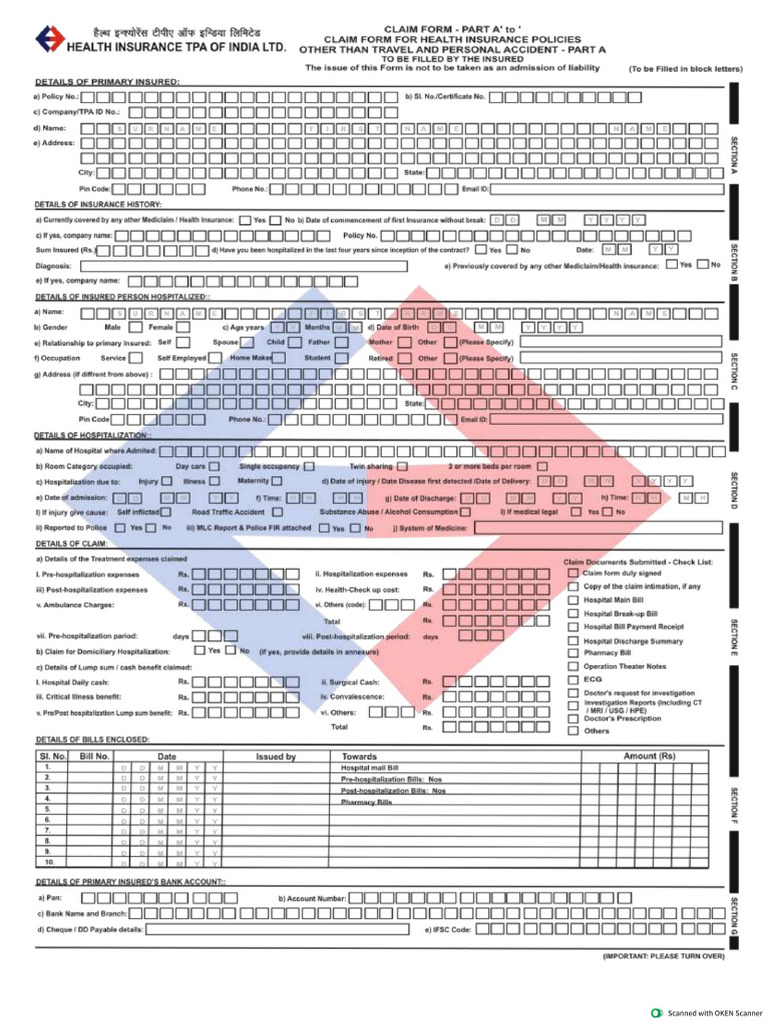 HITPA Claim Form | PDF