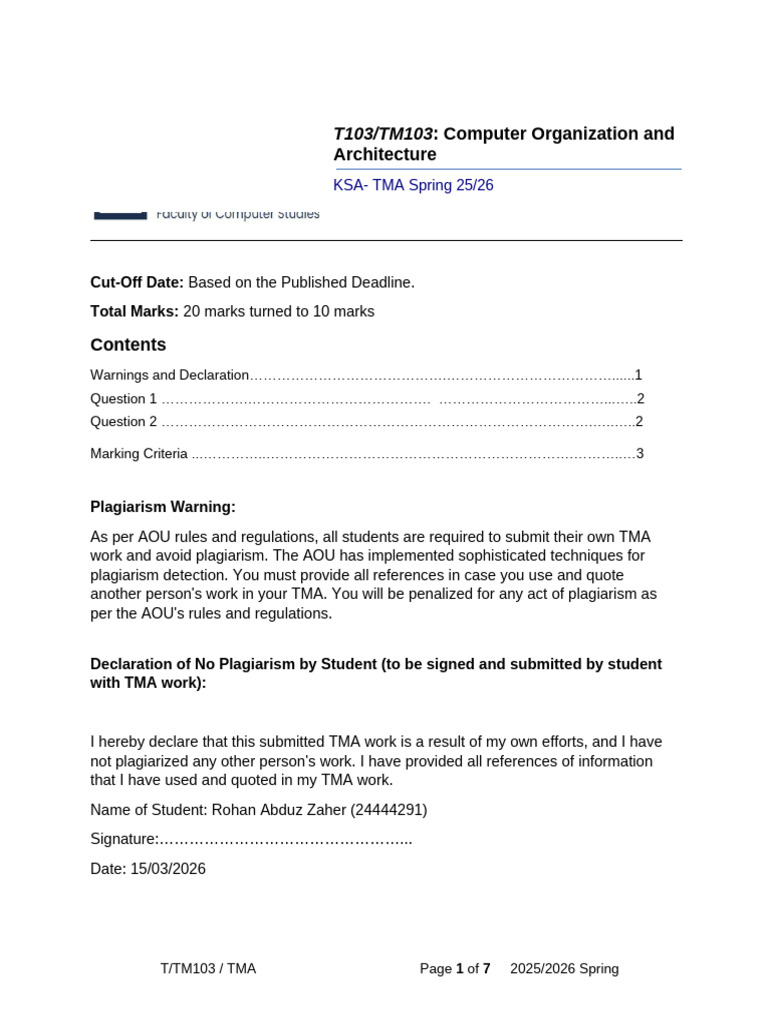 TM103 Mta 2026 | PDF | Computer Programming | Digital Electronics