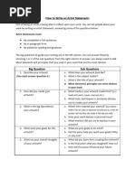 A Level Art Statement of Intent Guide | PDF | Evaluation | Creativity