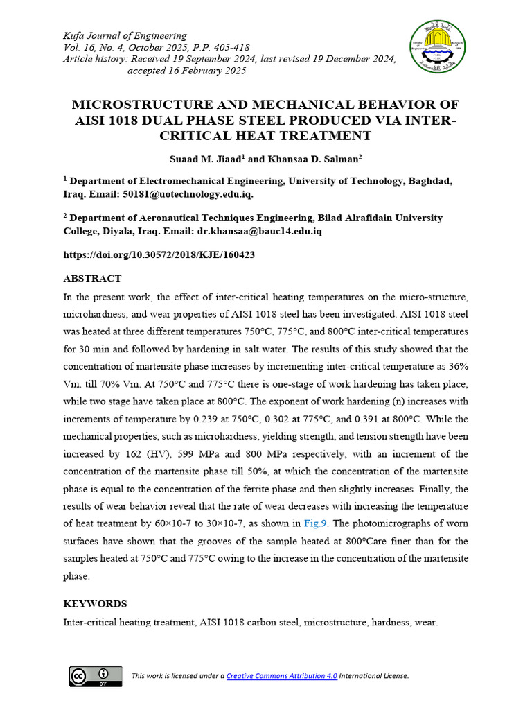 Microstructure and Mechanical Behavior of AISI 101 | PDF | Heat ...