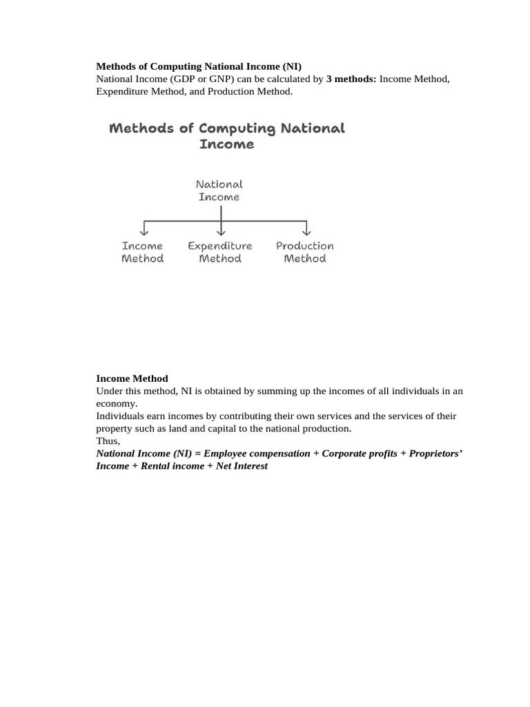 National Income | PDF | Measures Of National Income And Output | Gross ...