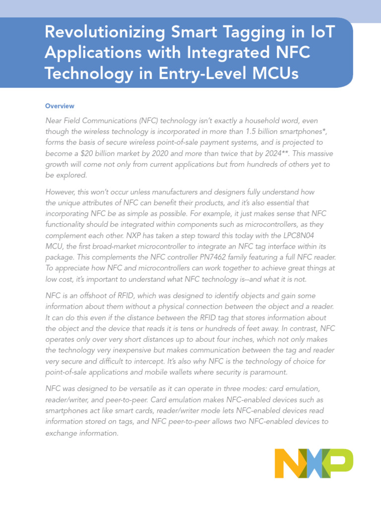 NFC & IoT | PDF | Microcontroller | Internet Of Things