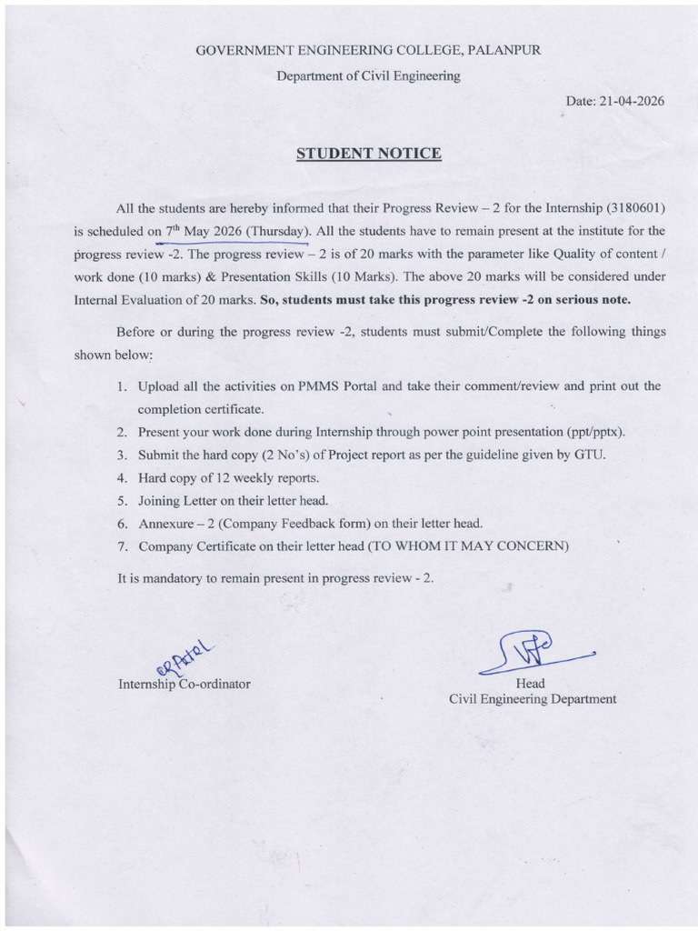 Student Notice 07-05-2026 Pr-2 | PDF