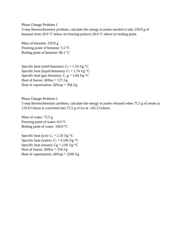 Phase Change Problem Students Spring 20261 | PDF