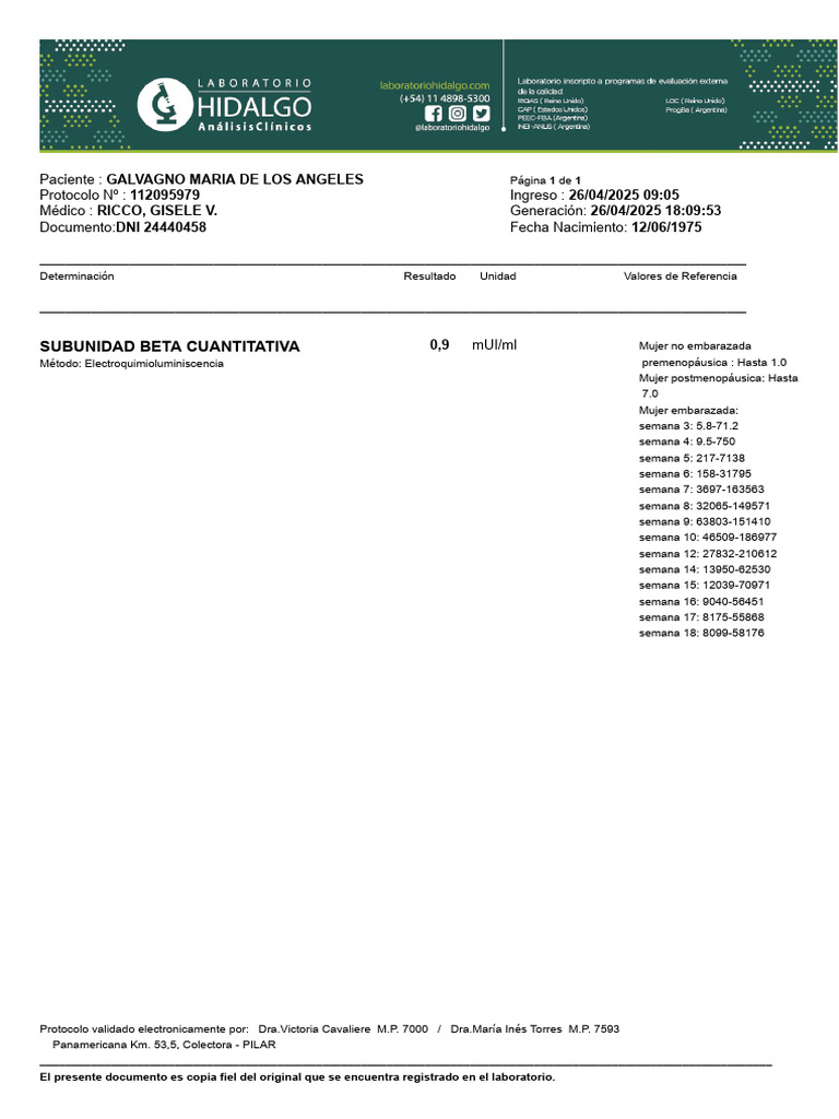 Subunidad Beta Cuantitativa | PDF