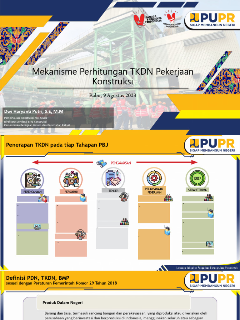 Mekanisme Perhitungan TKDN Pekerjaan Konstruksi | PDF