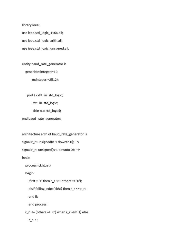 Baud Rate Generator | PDF