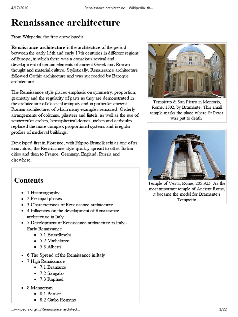 Renaissance architecture - Wikipedia, the free encyclopedia | PDF ...