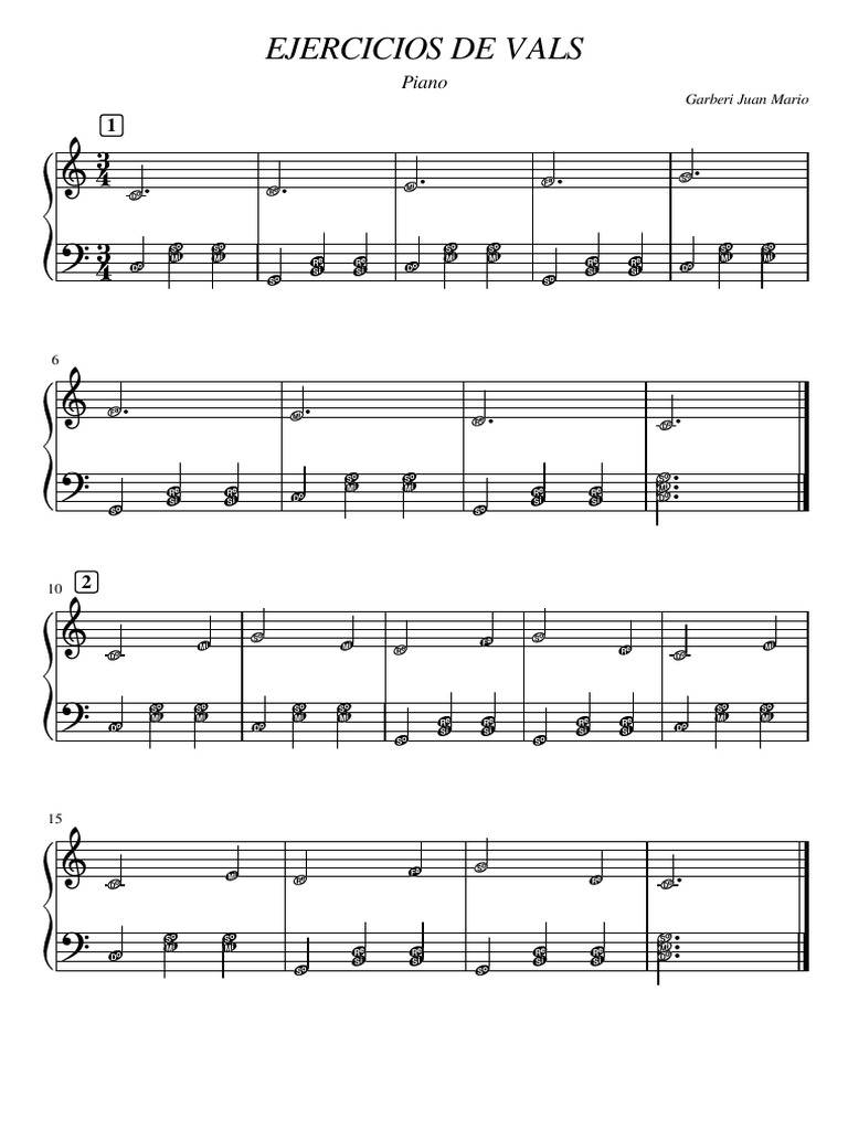 Ejercicios de Vals Piano | PDF