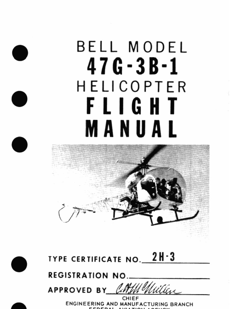 Bell 47G-3B-1 Flight Manual | PDF | Turbocharger | Helicopter