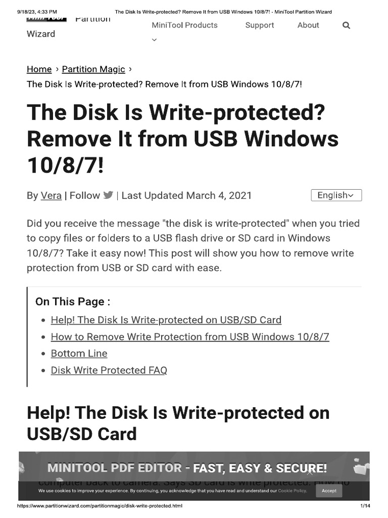 The Disk is Write-protected_ Remove It ...Ws 10-8-7! - MiniTool ...
