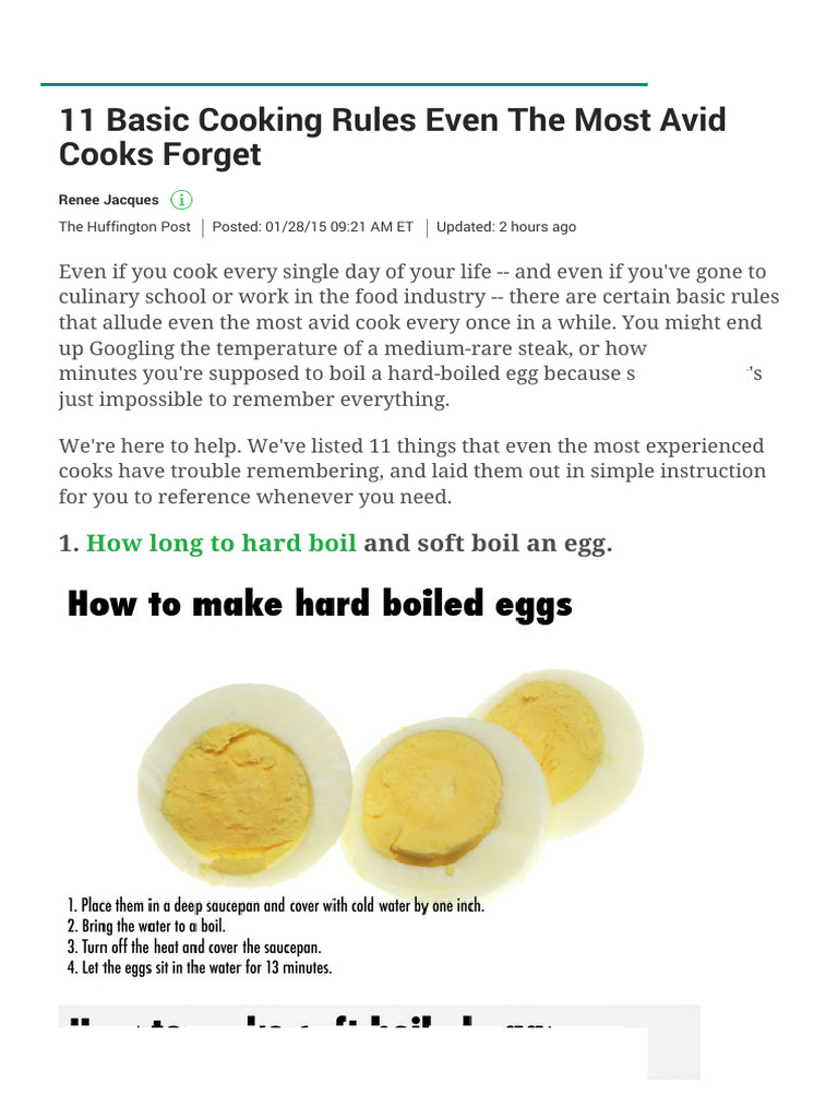 11 Basic Cooking Rules Even the Most Avid Cooks Forget | PDF