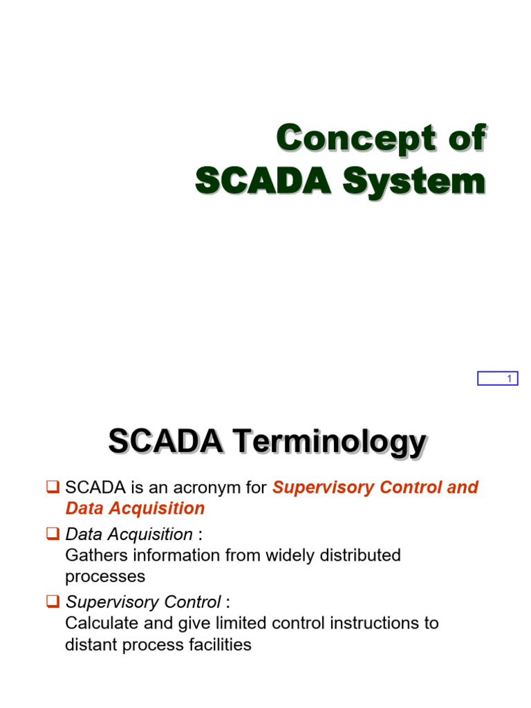 01 Concept of SCADA | PDF | Scada | Programmable Logic Controller