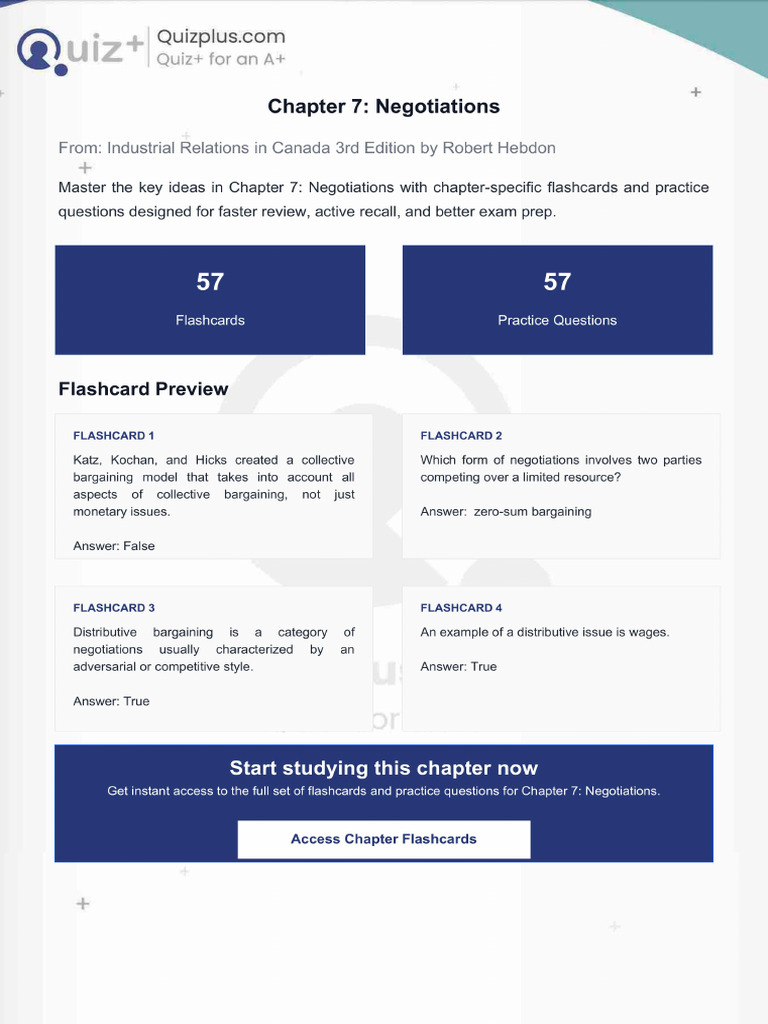 Flashcards for Chapter 7 Negotiations | PDF