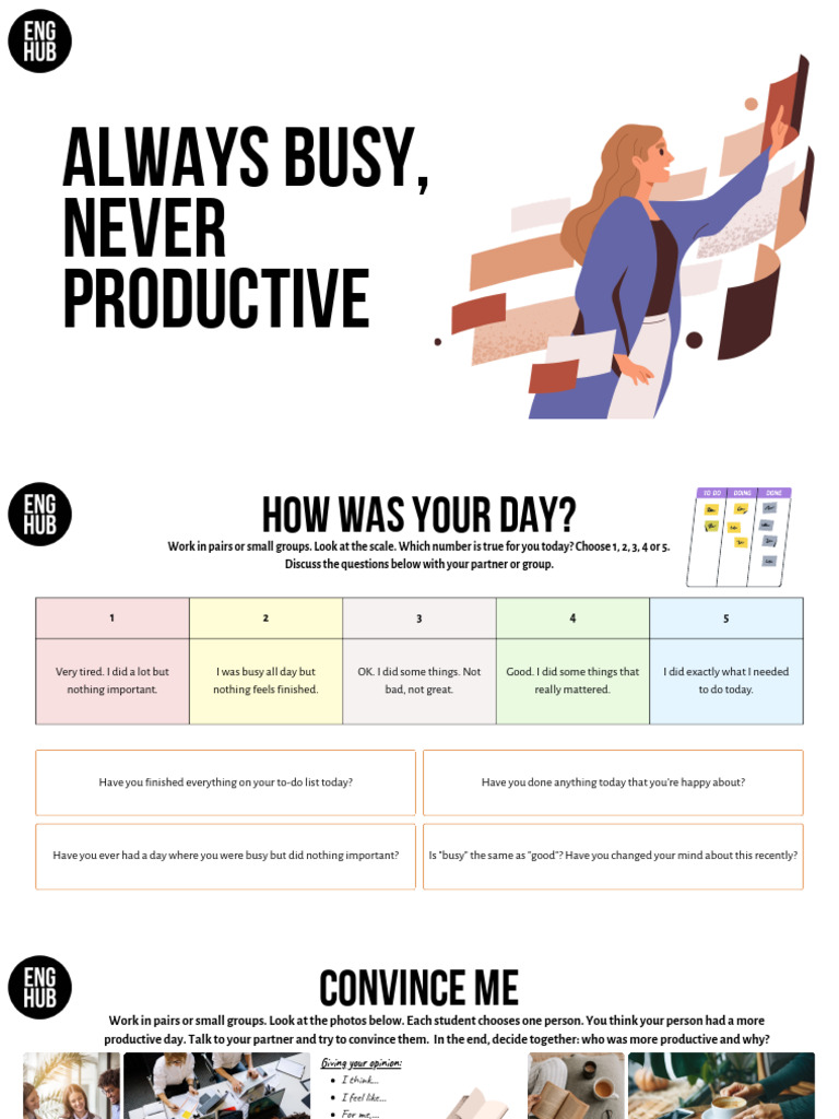 A2-B1 Always Busy, Never Productive SV | PDF