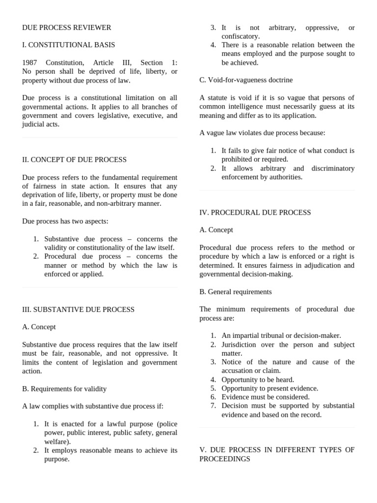 Due Process Summary | PDF