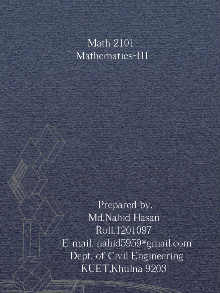 2101 Mathematics III | PDF