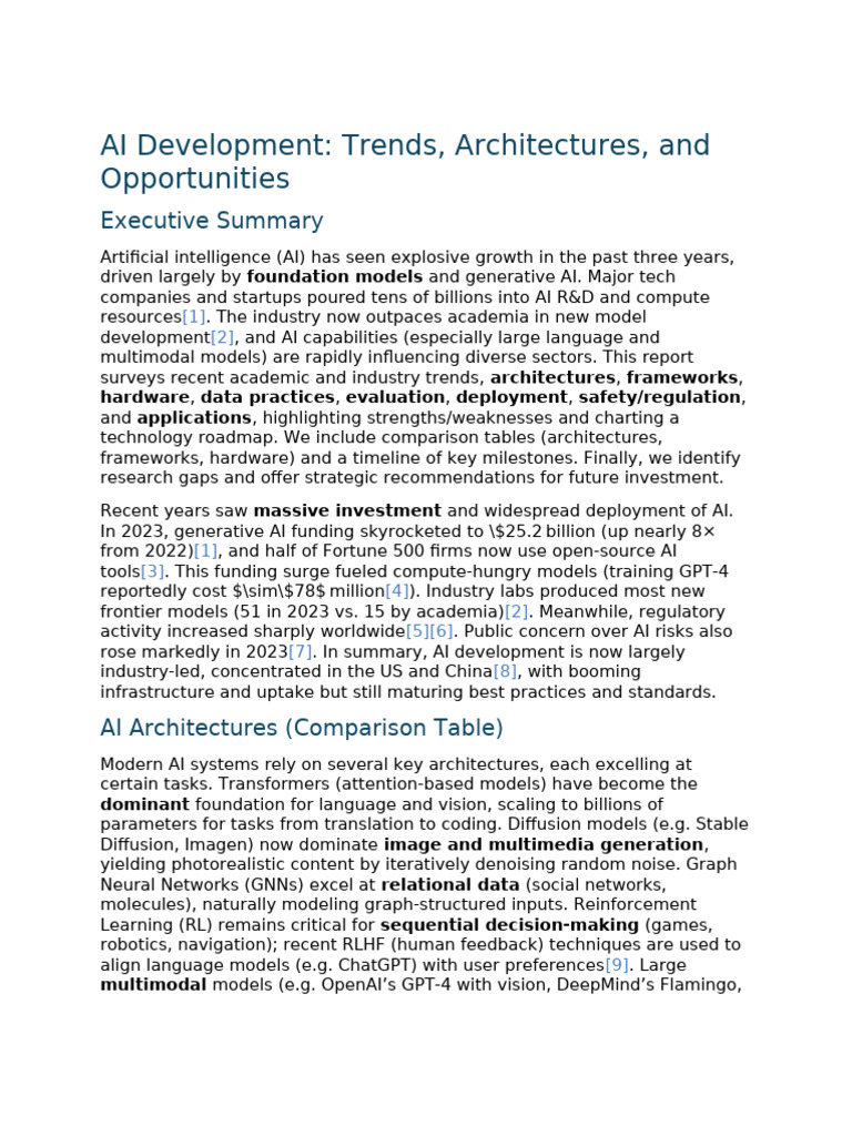 AI Development_ Trends, Architectures, And Opportunities | PDF ...