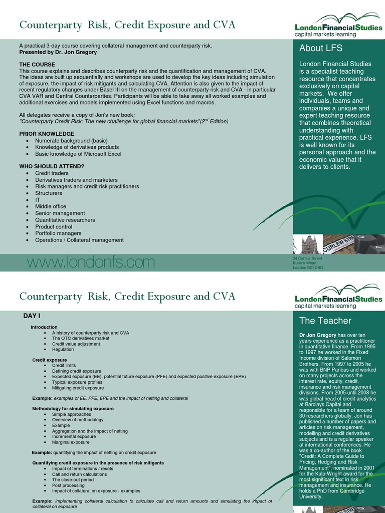 Counterparty Risk and CVA Training Course | PDF | Derivative (Finance ...