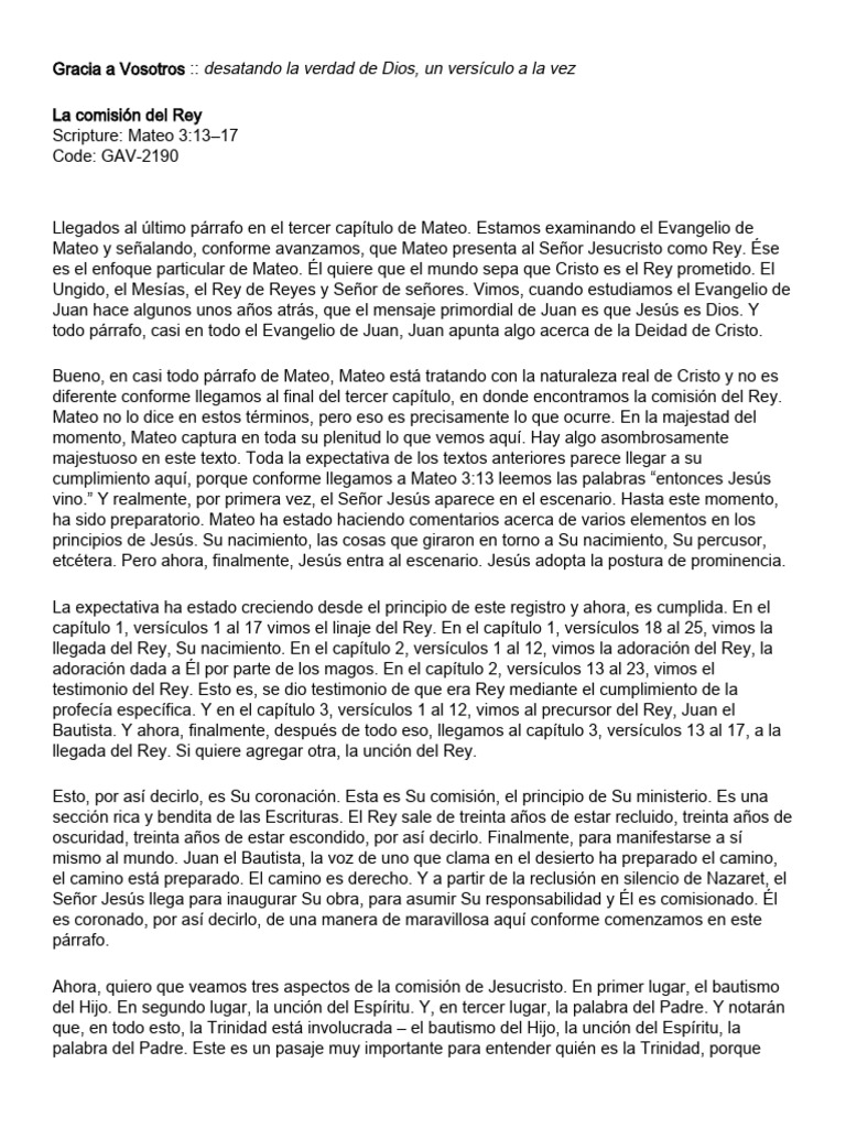 La-comisión-del-Rey-dic.-7-2022 | PDF | Bautismo | Jesús
