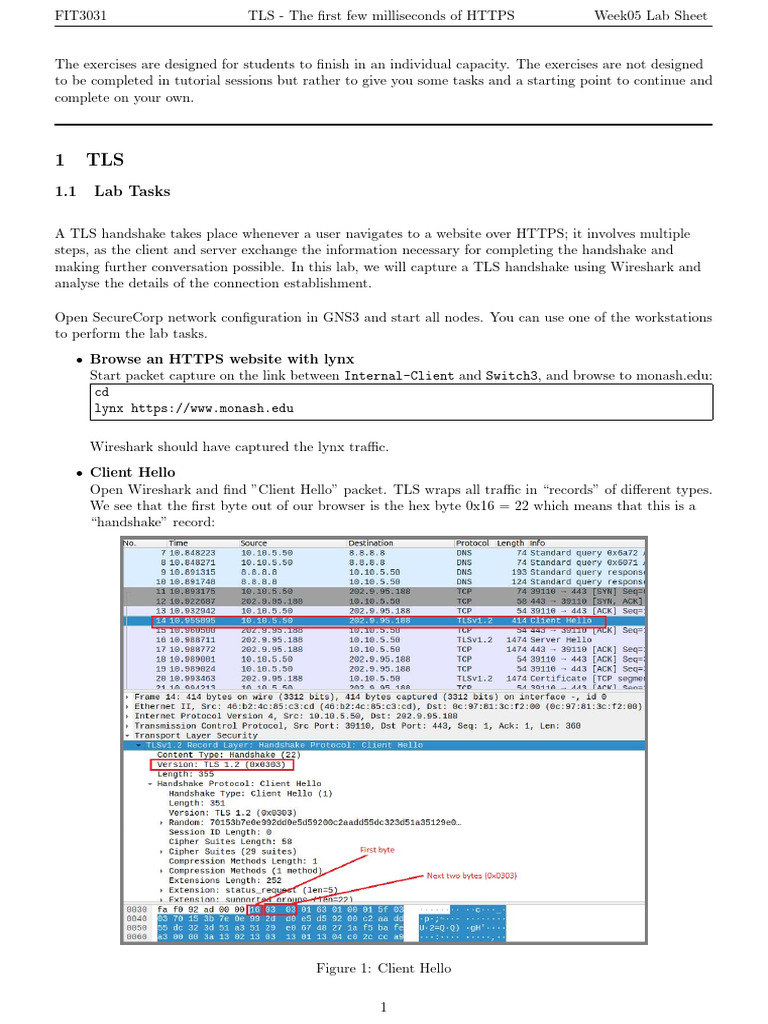 Fit3031 Lab5 Tls | PDF | Transport Layer Security | Public Key Certificate