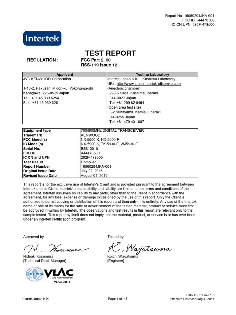 FCC Test report | PDF