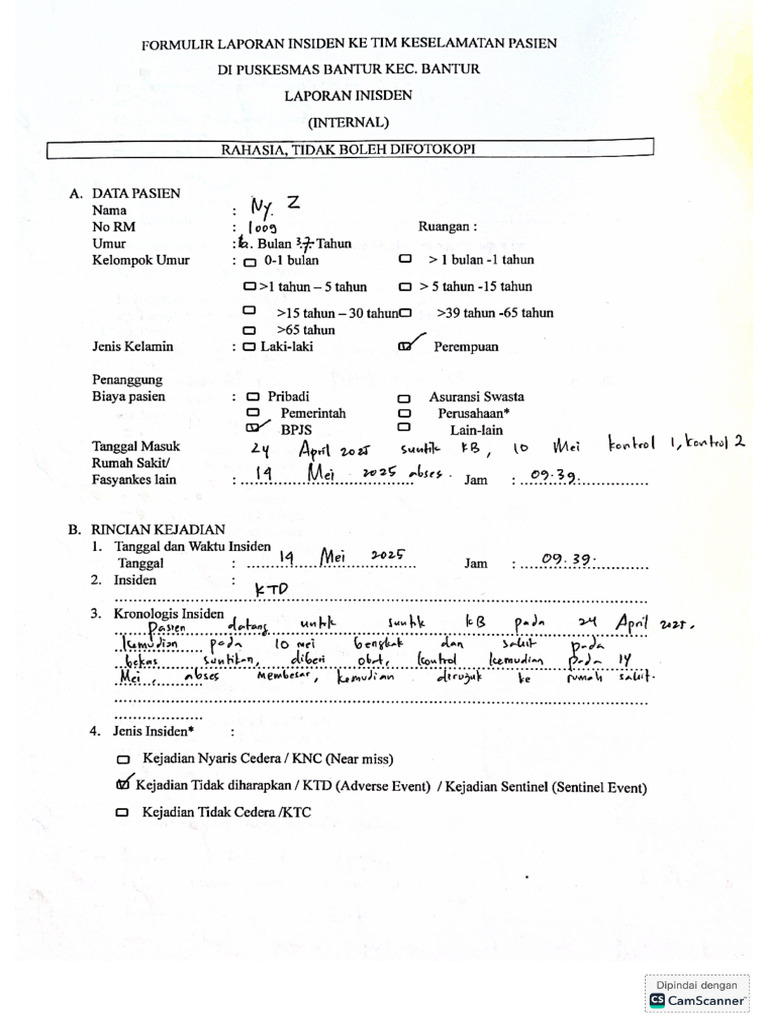 Bukti Form Laporan Ktd Ktc Knc Dan Kpc 2025 | PDF