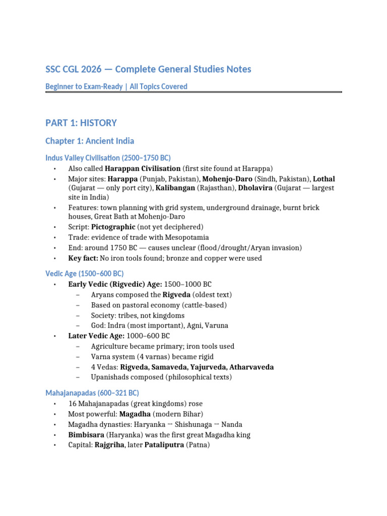 SSC_CGL_GS_Complete_Notes | PDF | Reserve Bank Of India | Cell (Biology)