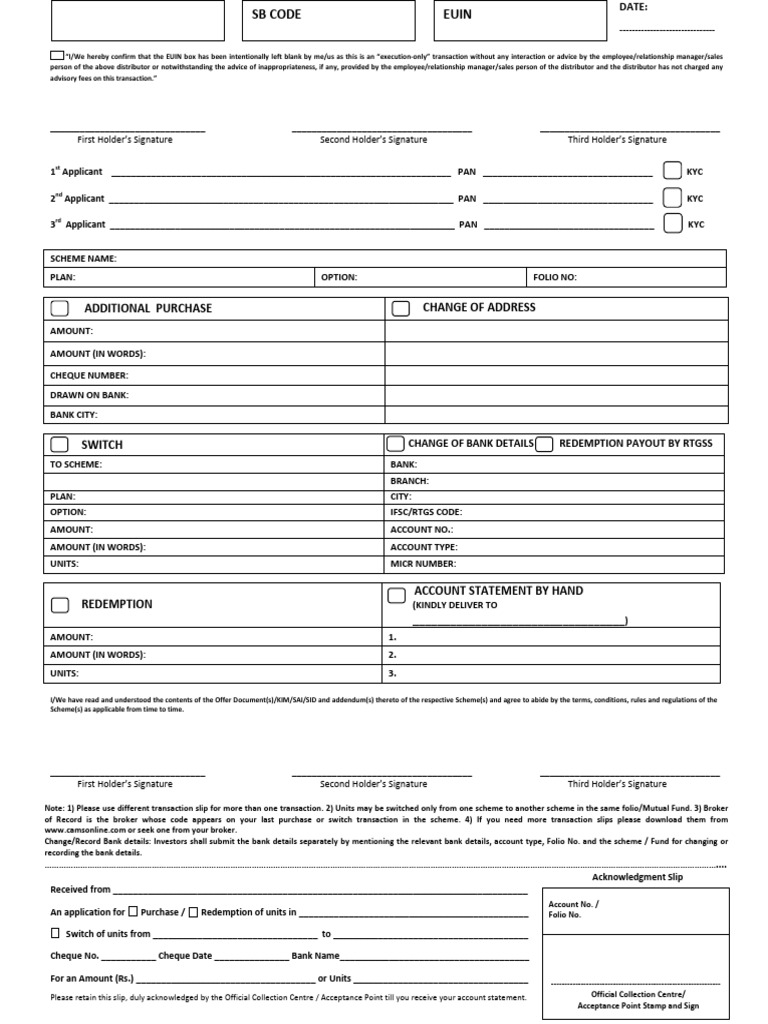 Common Transaction Slip New | PDF | Cheque | Banks
