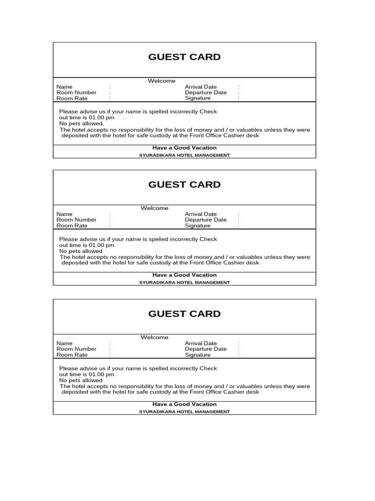 Guest Card | PDF