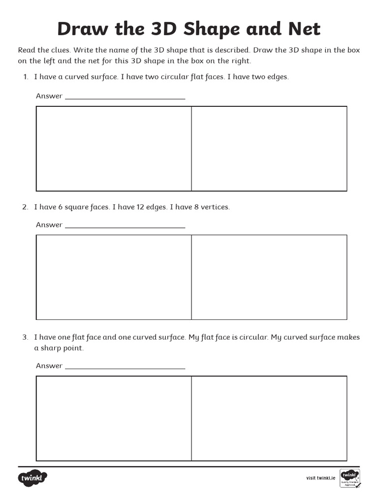 3D Shapes Worksheet | PDF